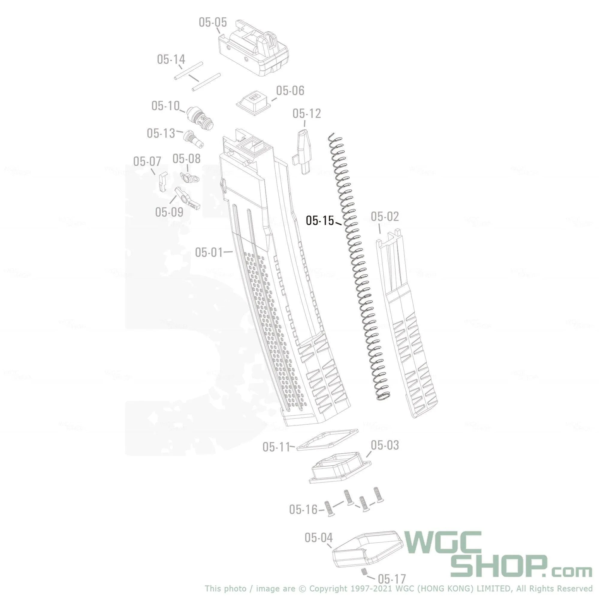 APFG Original Parts - MPX GBB Magazine Following Spring ( 05-15 )