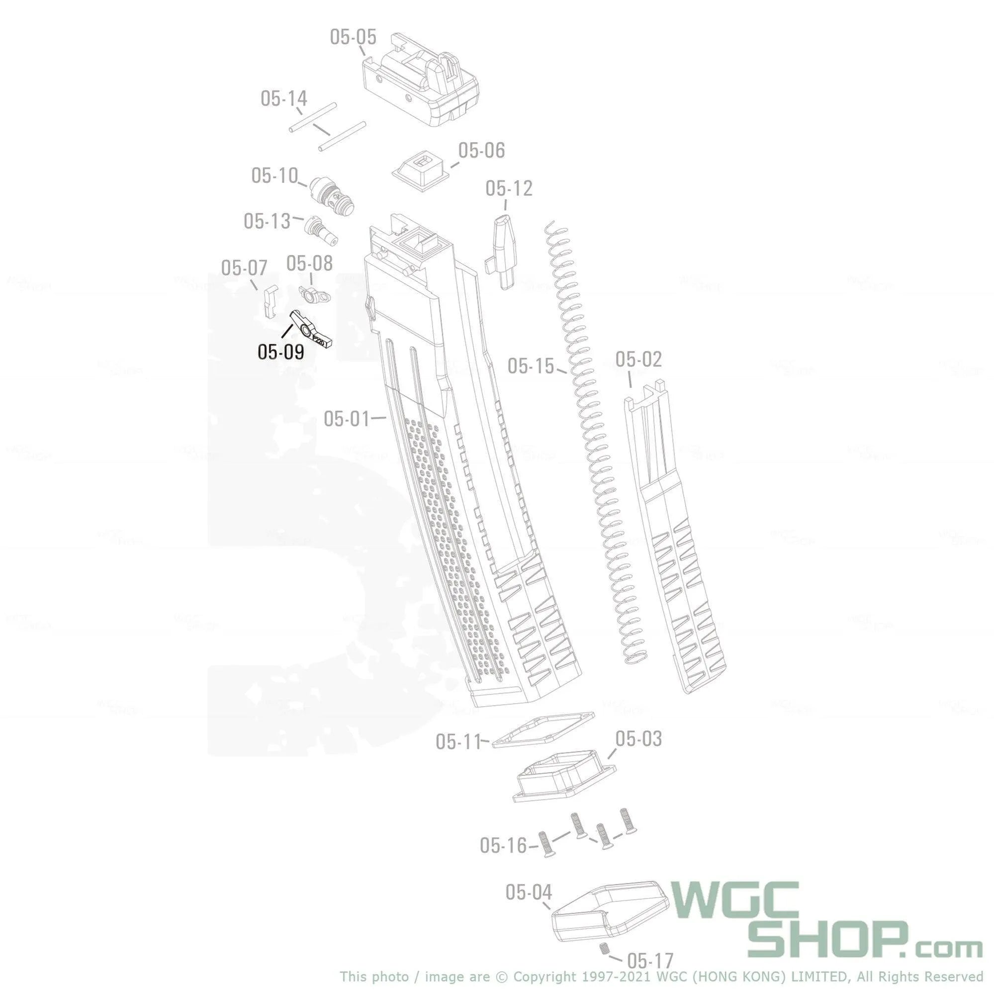 APFG Original Parts - MPX GBB Magazine Rocker Arm-Rear ( 05-09 )