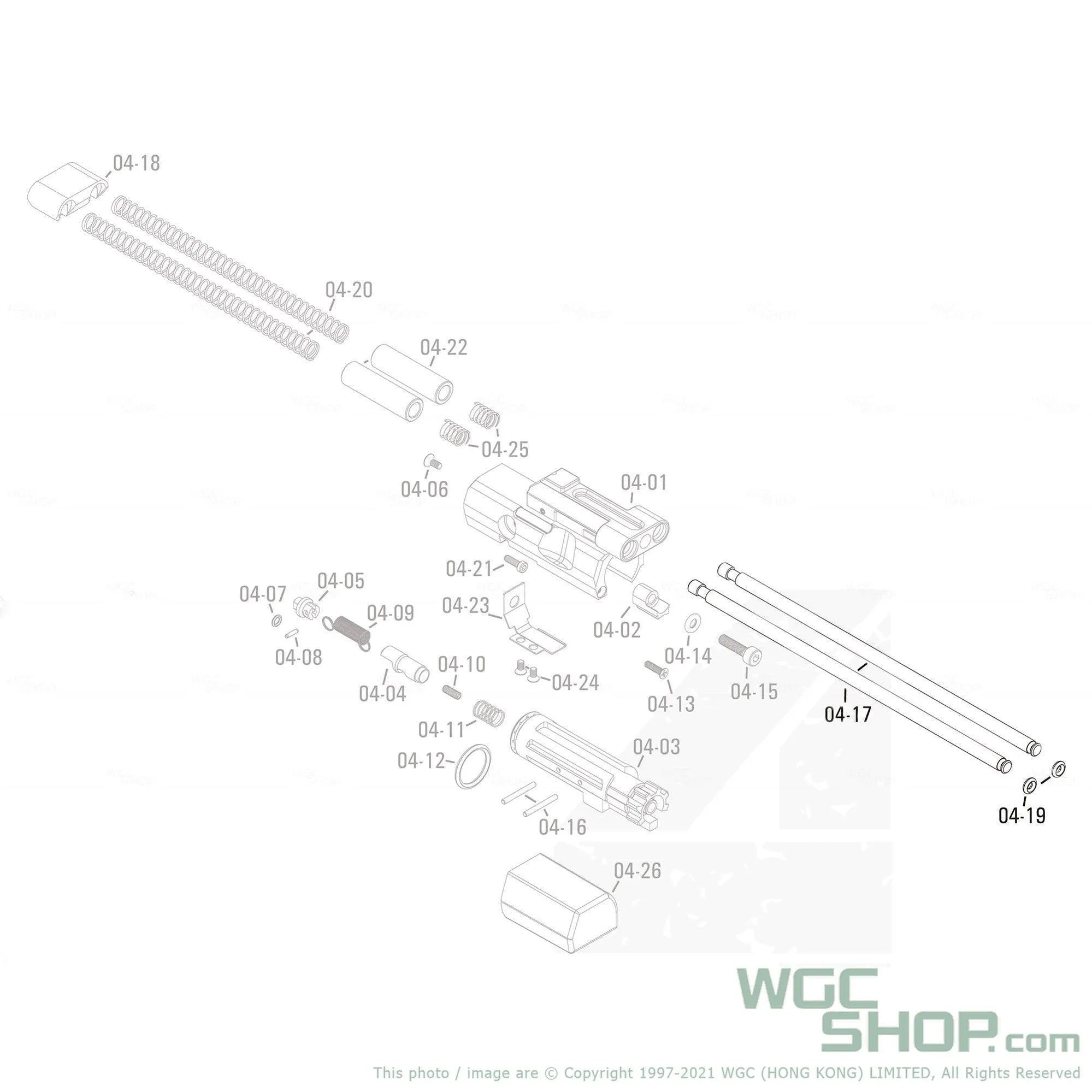 APFG Original Parts - MPX GBB Recoil Spring Rod with Oring ( 04-17 x 2 / 04-19 x 2 )
