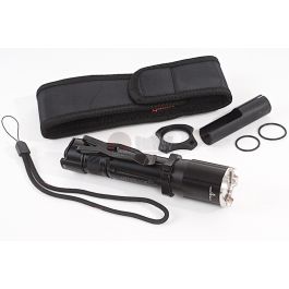 OPSMEN FAST 501A Tactical Flashlight w/ Crenulated Bezels (1000 Lumen) - Black