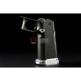 Airsoft Surgeon RWA Infinity CNC Aluminum Standard Logo Recess Grip Set - Gunmetal Grey
