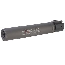 ASG ROTEX - III Barrel Extension Tube and Flash Hider - 225mm Length 14mm CCW Grey (Licensed by B&T)