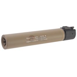 ASG ROTEX - III Barrel Extension Tube and Flash Hider - 225mm Length 14mm CCW Tan (Licensed by B&T)