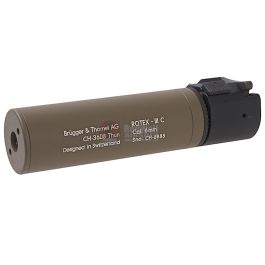 ASG ROTEX - III C Barrel Extension Tube and Flash Hider - 160mm Length 14mm CCW Tan (Licensed by B&T