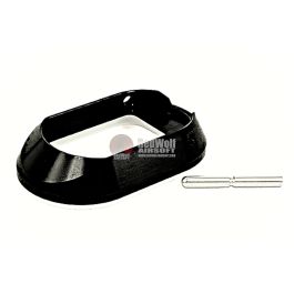 Airsoft Masterpiece CNC Magwell with Rubber Bottom for Tokyo Marui Hi-Capa GBB - Black