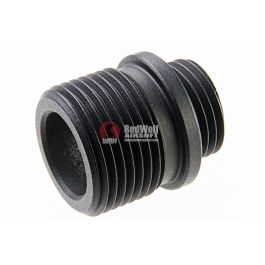AW Custom Barrel Thread Adapter (Aluminum) for Tokyo Marui/WE/AW Threaded Outer Barrel - Black