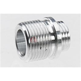 AW Custom Barrel Thread Adapter (Aluminum) for Tokyo Marui/WE/AW Threaded Outer Barrel - Silver