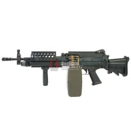 G&P MK46 Mod 0 (P.N.) Airsoft LMG AEG - DX (Black) - with Collapsible Buttstock (GP843 CNC Cut Stock