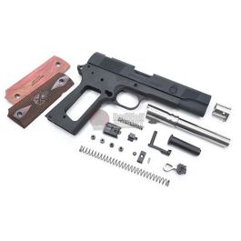 Guarder Aluminum Slide & Frame Kit for Tokyo Marui MEU .45 GBB Series (Wooden Grip Panel ) - Black