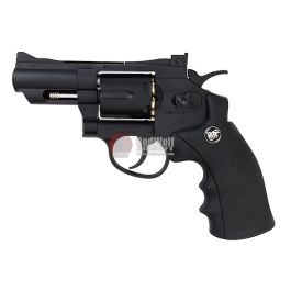 WinGun Airsoft Revolver CO2 708 (2.5 inch, Black Grip, 6mm Version) - Black