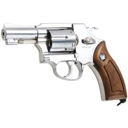 WinGun Airsoft Revolver CO2 731 Sheriff M36 (2.5 inch, Brown Grip, 6mm Version) - Silver
