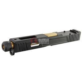Guns Modify CNC SA Aluminum Slide Set for Tokyo Marui G17 GBB (RMR Cut) - Gold Outer Barrel