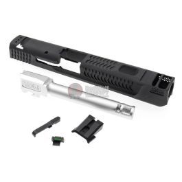 JDG WAR Afterburner M&P 1.0 Slide Set for Tokyo Marui M&P9 GBB (Licensed by WAR)(Black w/ Silver Bar