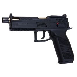 KJ Works P-09 CO2 GBB Airsoft Pistols (Optics Ready) - Black (Threaded Outer Barrel)