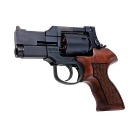 Marushin Mateba Gas Revolver 3 inch - Matt Black (Heavyweight Wood Grip Version)