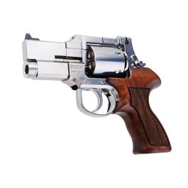 Marushin Mateba Gas Revolver 3 inch - Silver (Heavyweight Wood Grip Version)