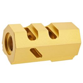 Revanchist Airsoft Tokyo Marui Hi Capa GBB Compensator (Dr. Black Style, 14mm CCW) - Gold