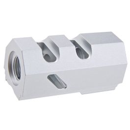 Revanchist Airsoft Tokyo Marui Hi Capa GBB Compensator (Dr. Black Style, 14mm CCW) - Silver