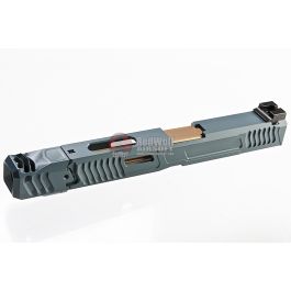 SAT CNC Steel Lok Tactical Slide Set w/ Outer Barrel & Comp for Tokyo Marui G17 GBB - Cerakote Grey