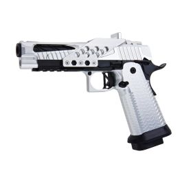 SAVIA Hi-Capa Type 1 Race Gun GBB Airsoft Pistol (CNC Machined, Silver)