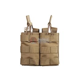 Warrior Assault Systems Double MOLLE Open M4 5.56mm Mag / Bungee Pouch - Coyote Tan