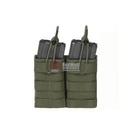 Warrior Assault Systems Double MOLLE Open M4 5.56mm Mag / Bungee Pouch - OD Green