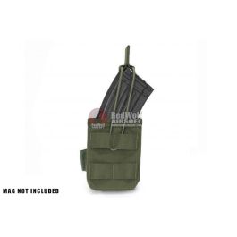 Warrior Assault Systems Single MOLLE Open AK 7.62mm Mag / Bungee Pouch - OD Green