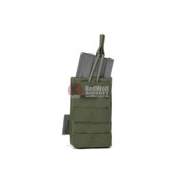 Warrior Assault Systems Single MOLLE Open M4 5.56mm Mag / Bungee Pouch - OD Green