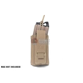 Warrior Assault Systems Single Open M4 5.56mm Mag Pouch with 9mm D/A Pistol Mag - Coyote Tan