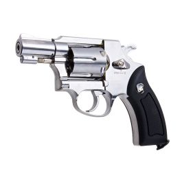 WinGun Airsoft Revolver CO2 733 (2 inch, Black Grip, 6mm Version) - Silver