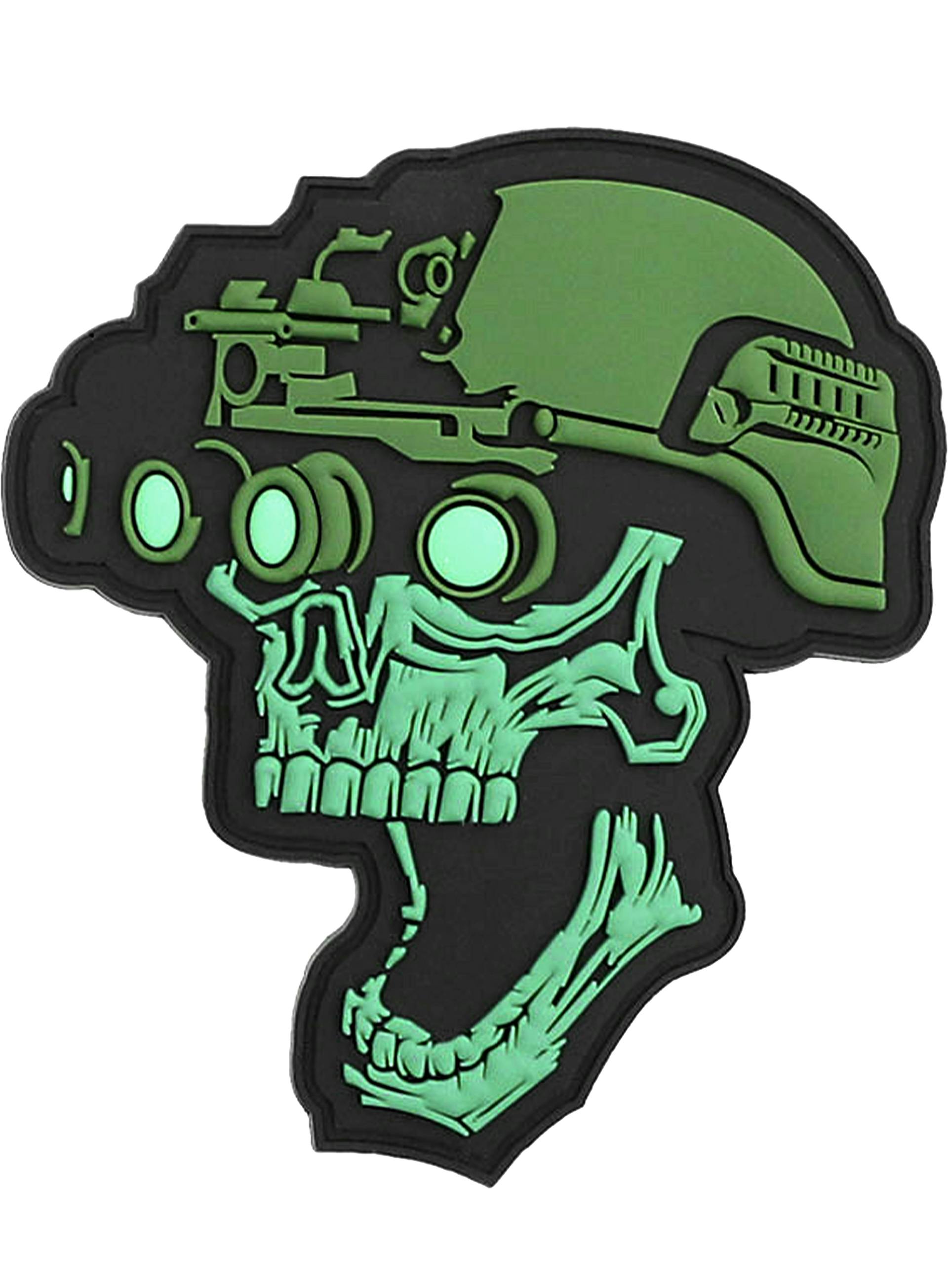 101 Inc. Green Night Vision Skull 3D PVC Patch