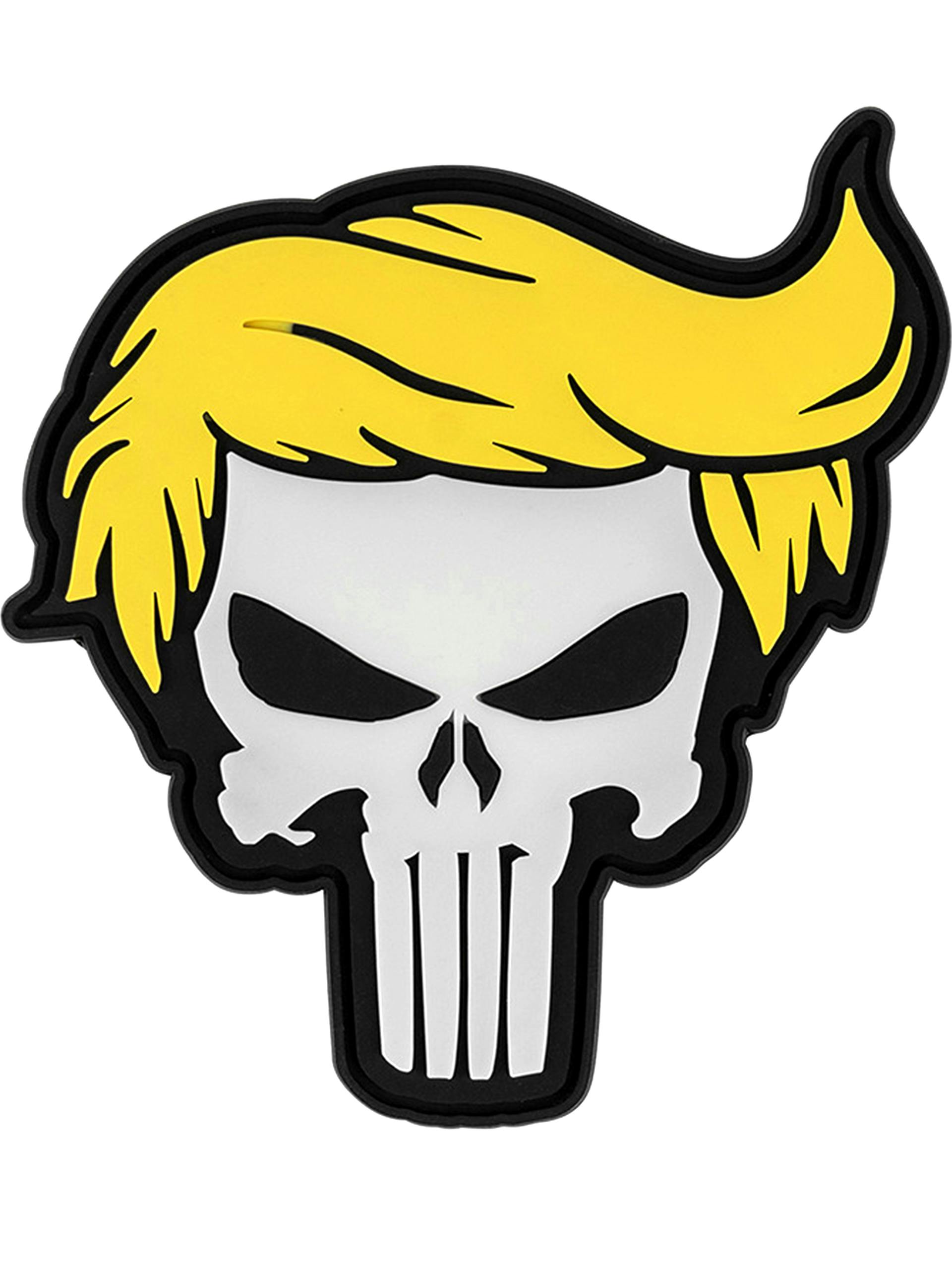 101 Inc. Punish Skull Yellow Hair Glow In Dark 3D PVC Patch