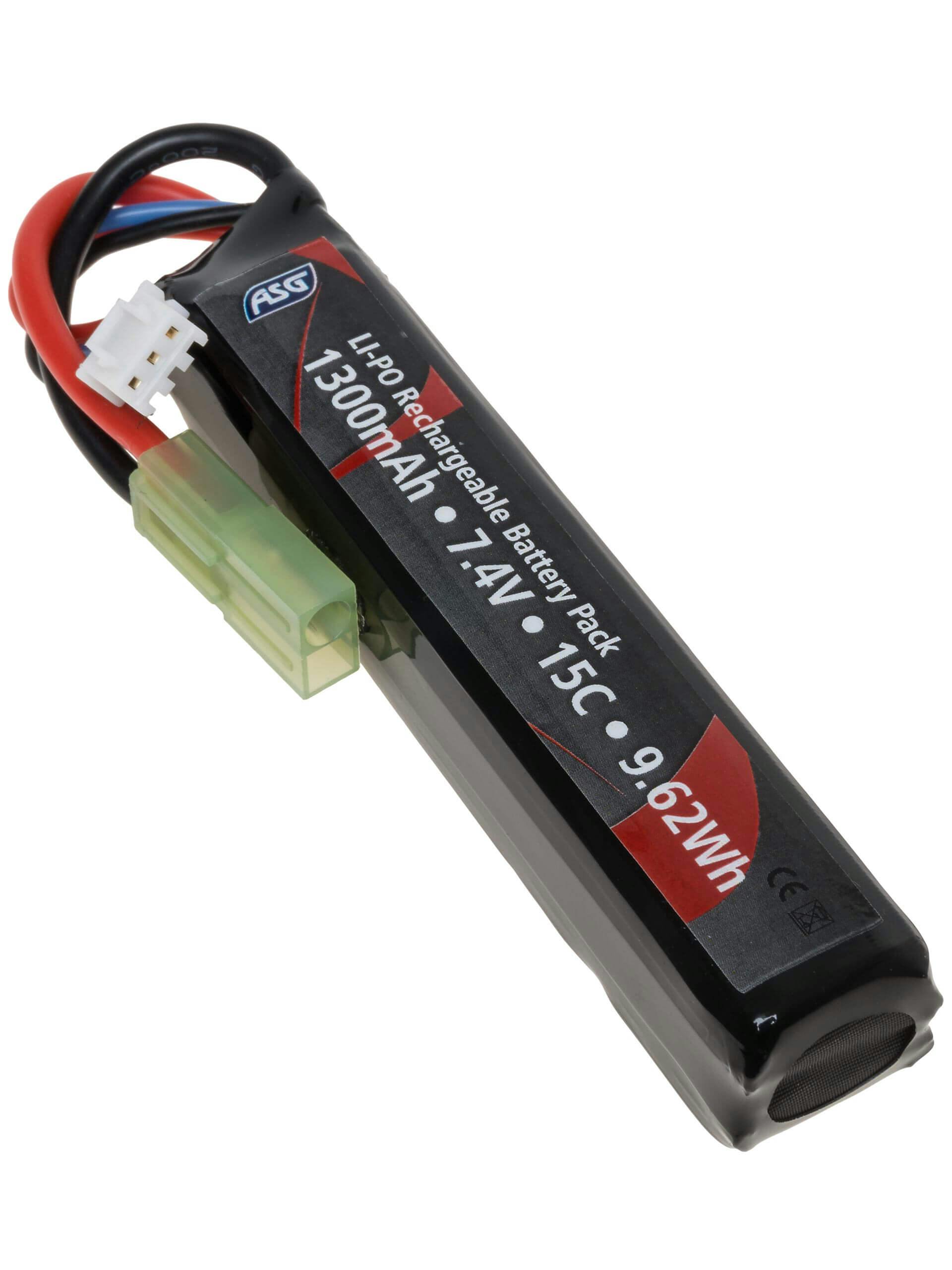 ASG 7.4V 1300mAh 15C LiPo Stick Battery