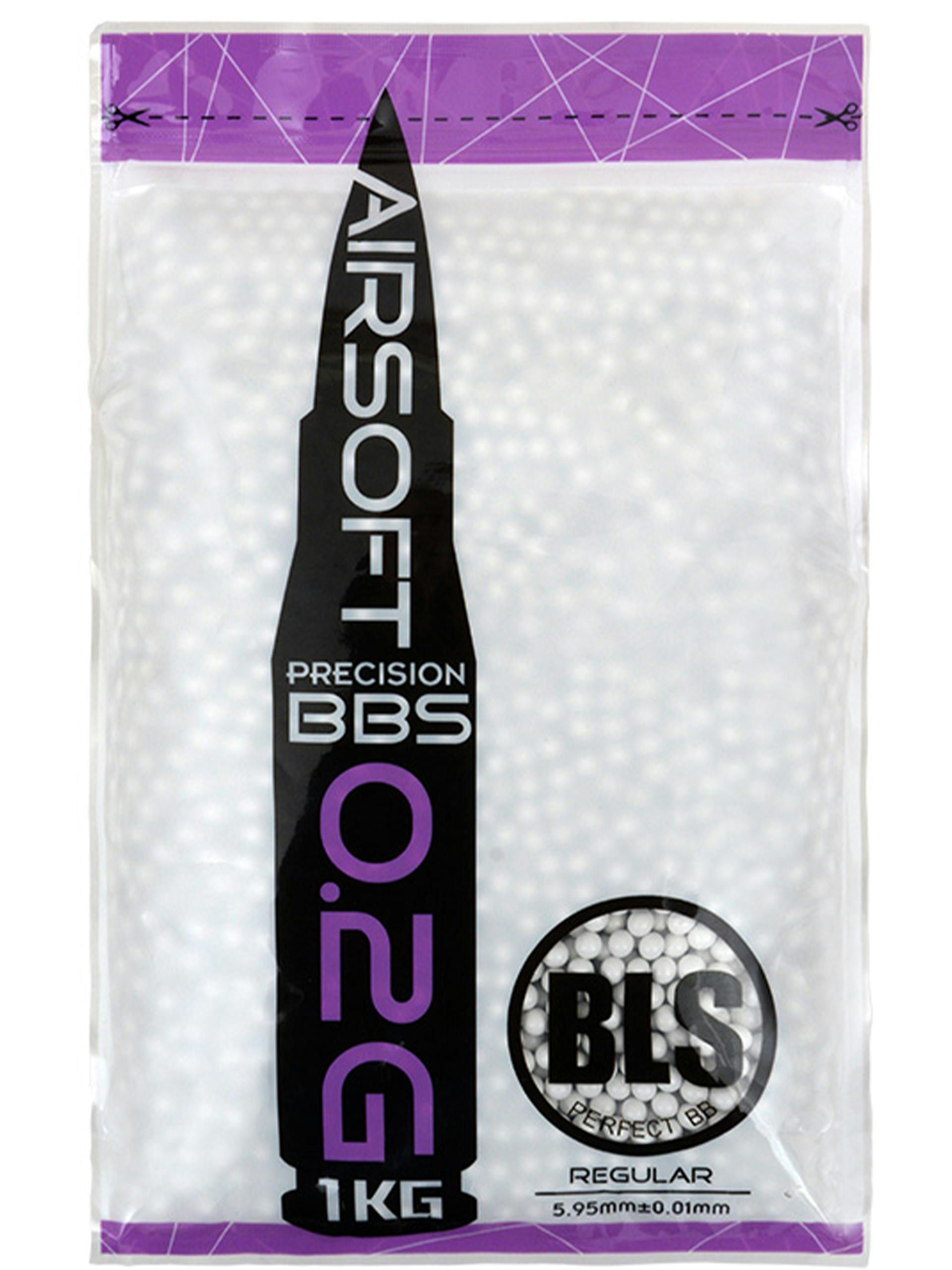 BLS 0.20g Airsoft Precision BBs; 1KG Bag