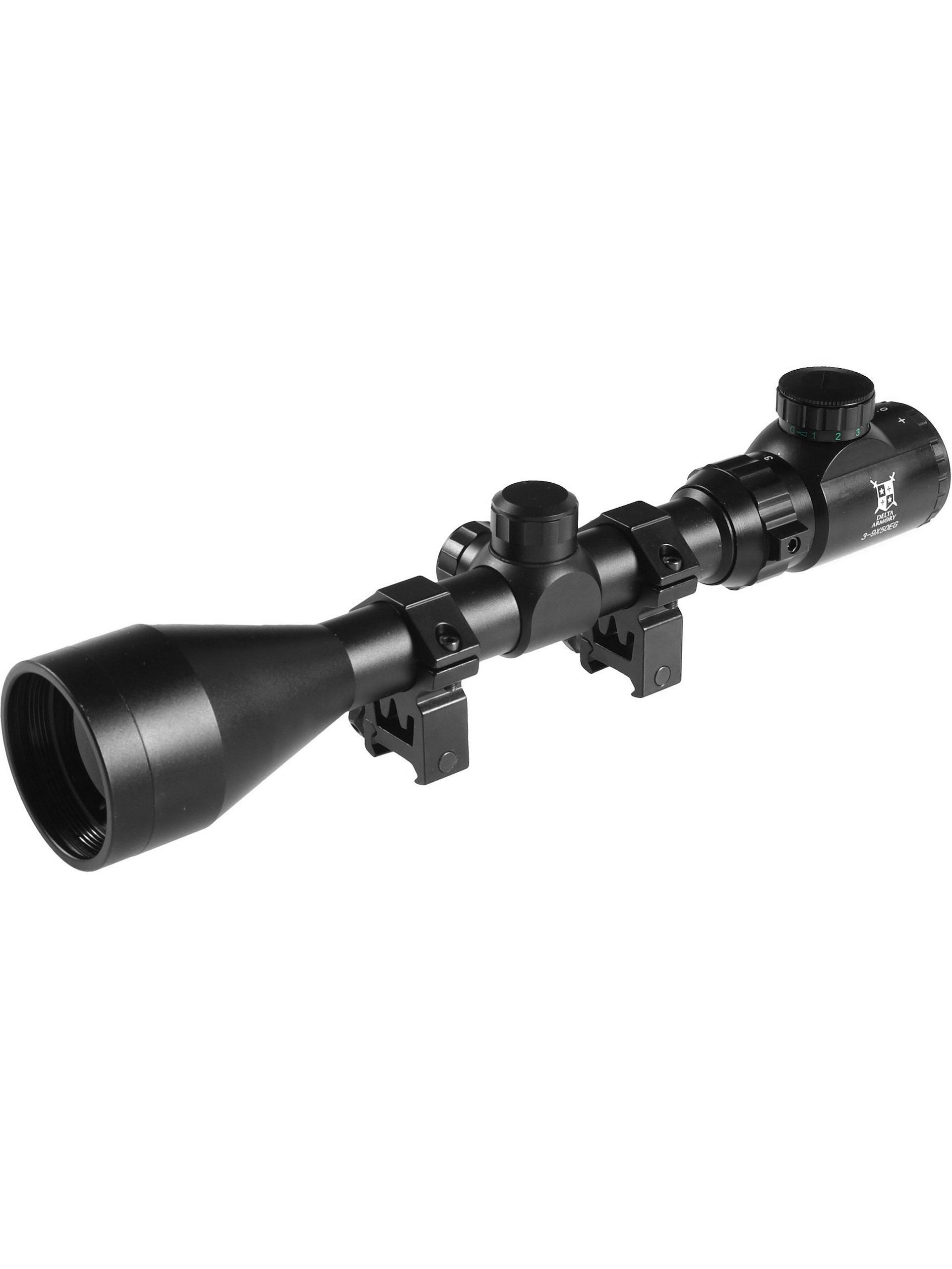 Delta Armory 3-9x50EG Illuminated Rifle Scope with Mounts
