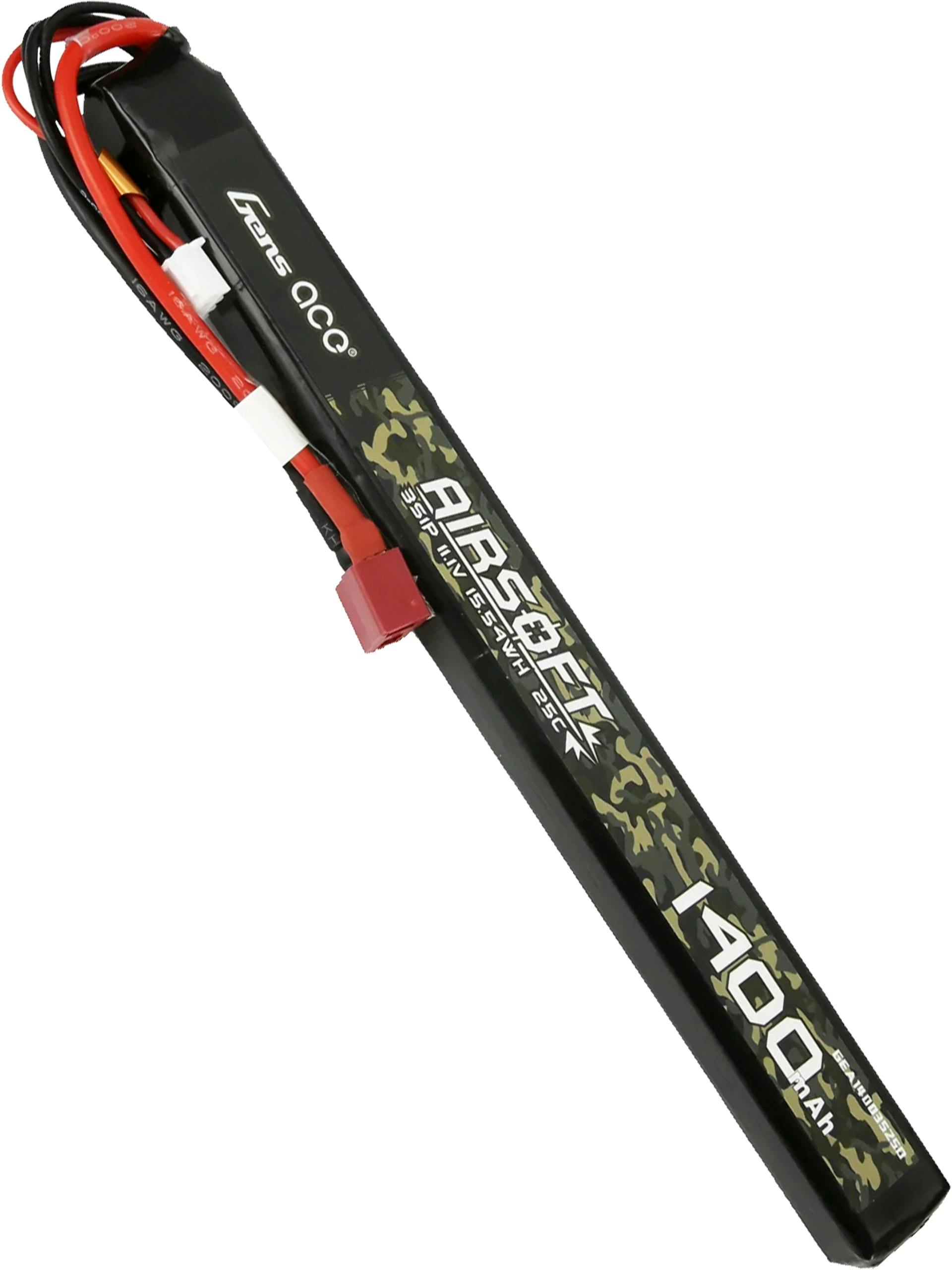 Gens Ace 11.1V 1400mAh 25C LiPo Slim Stick Battery (Deans)