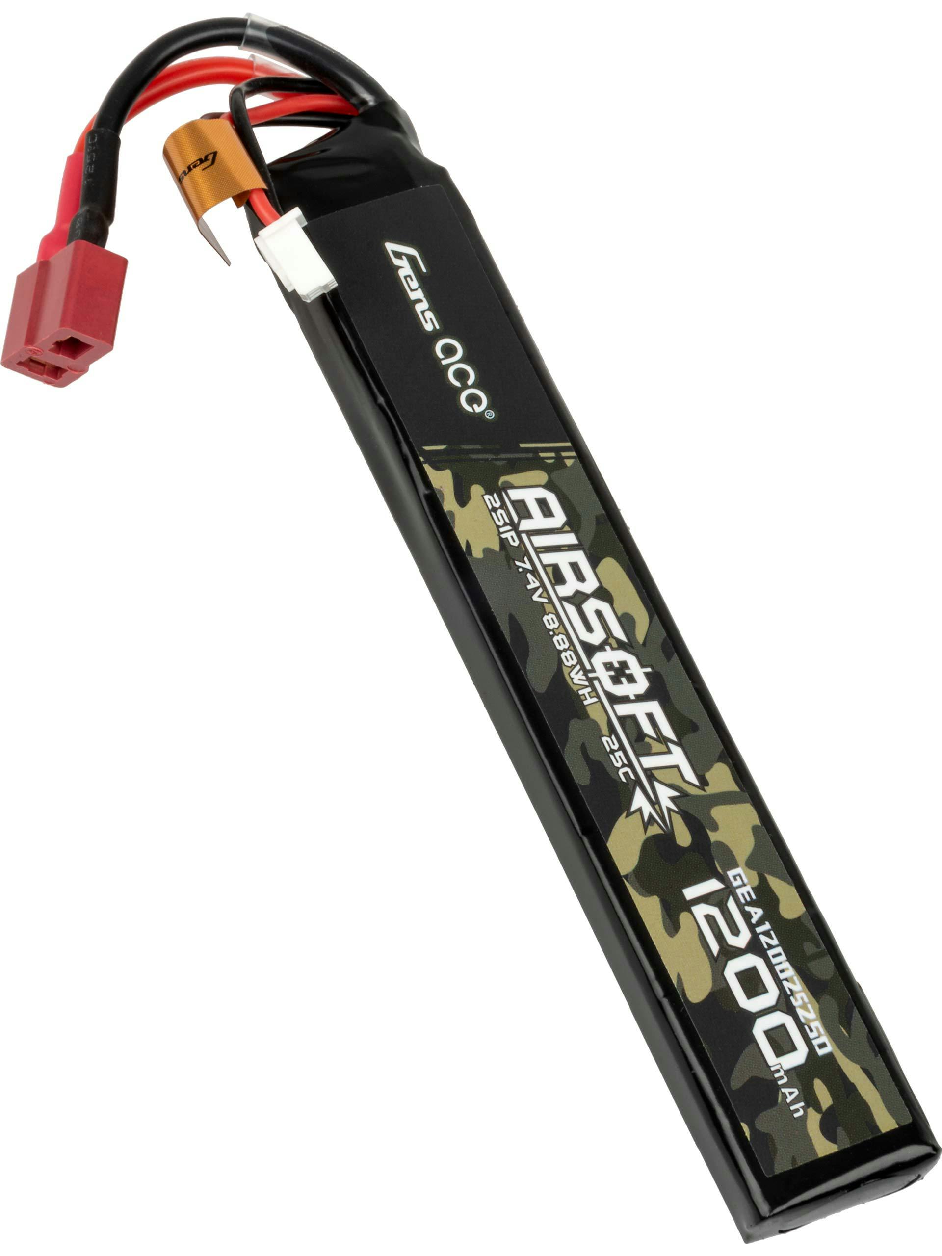 Gens Ace 7.4v 1200mAh 25C LiPo Stick Battery (Deans)
