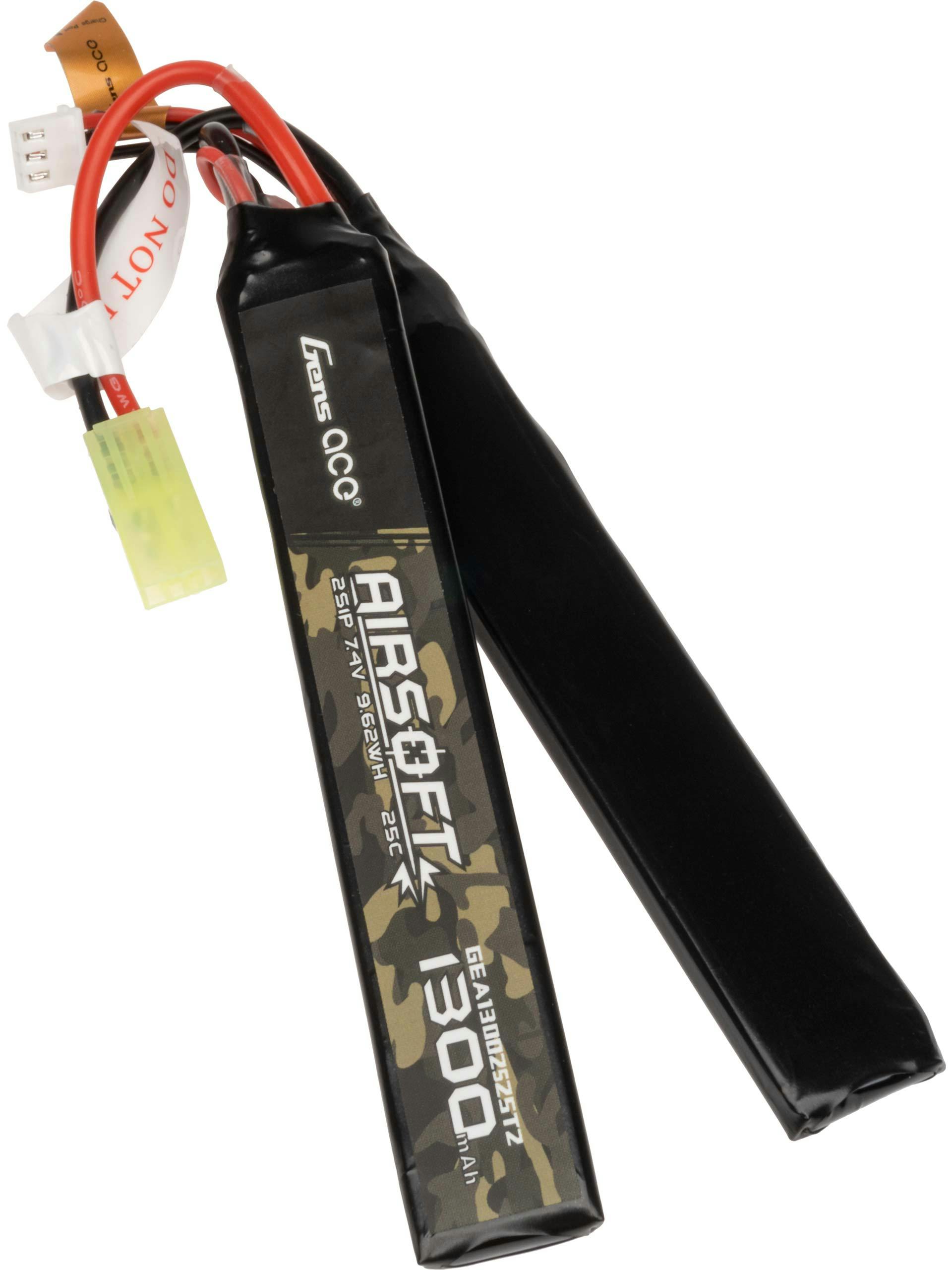 Gens Ace 7.4V 1300mAh 25C LiPo Nunchuck/Crane Battery (Mini Tamiya)