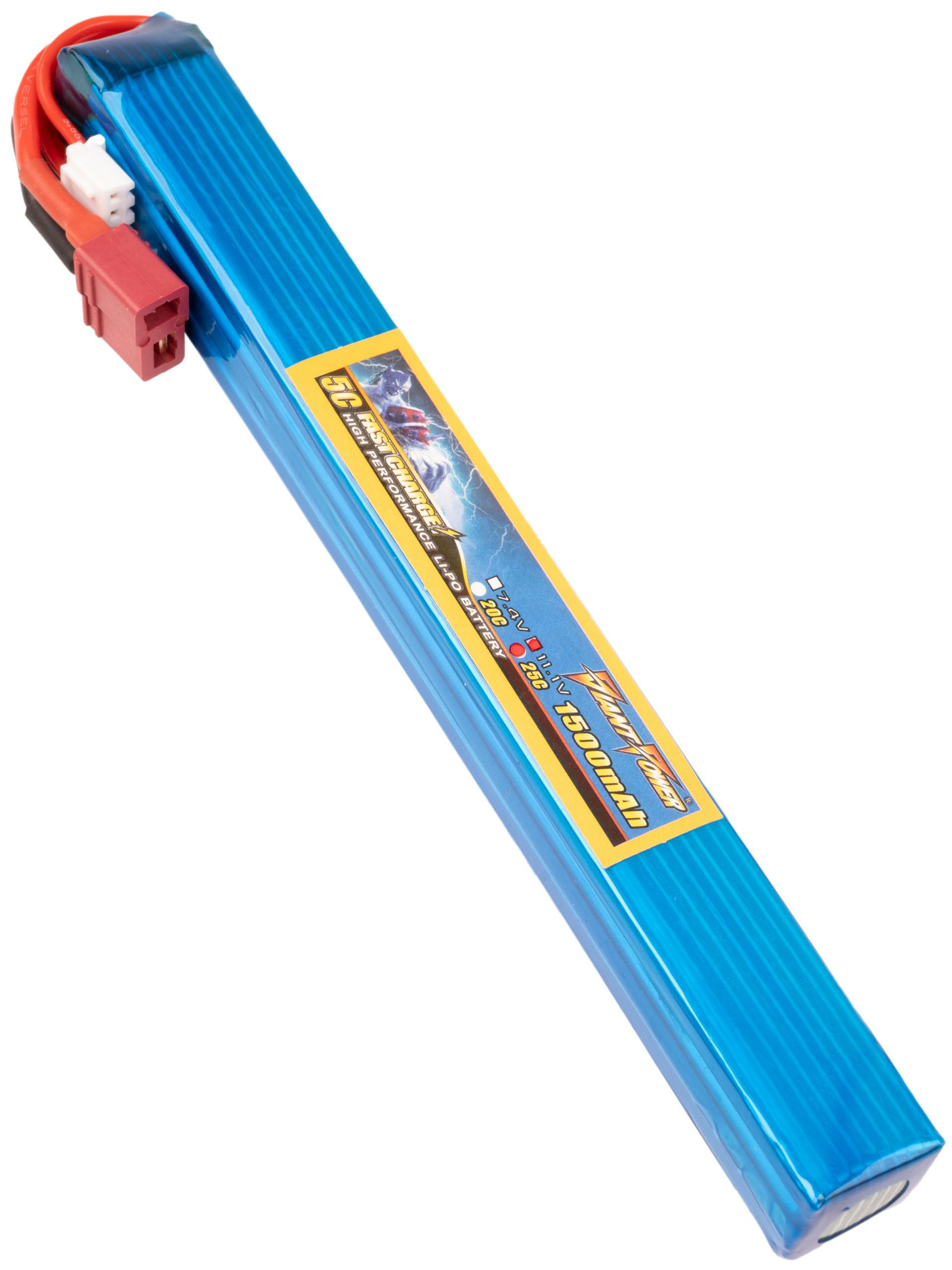 Giant Power 11.1V 1500mAh 25C LiPo Slim Stick Battery (Deans)