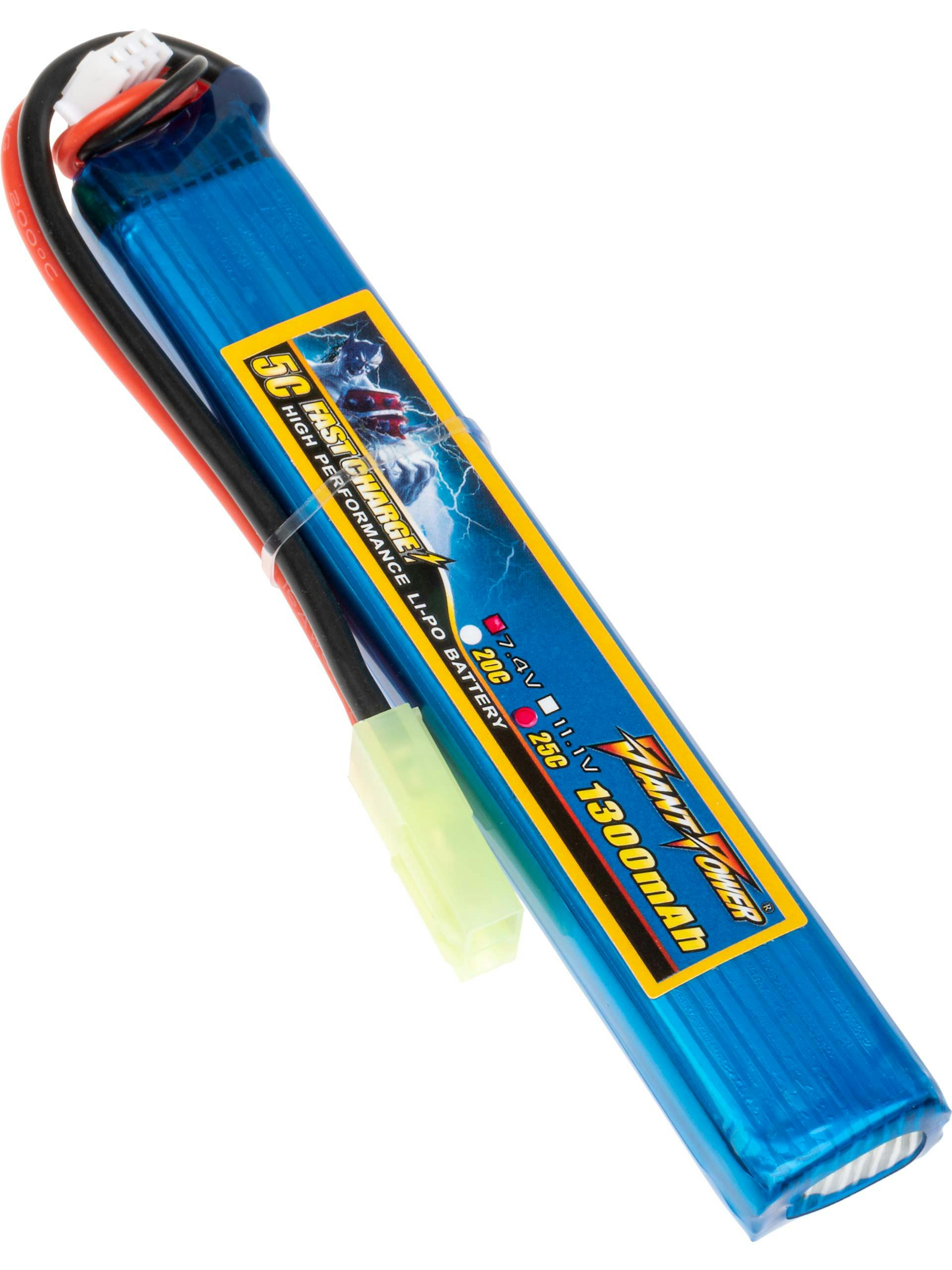 Giant Power 7.4V 1300mAh 25C LiPo Stick Battery (Mini Tamiya)