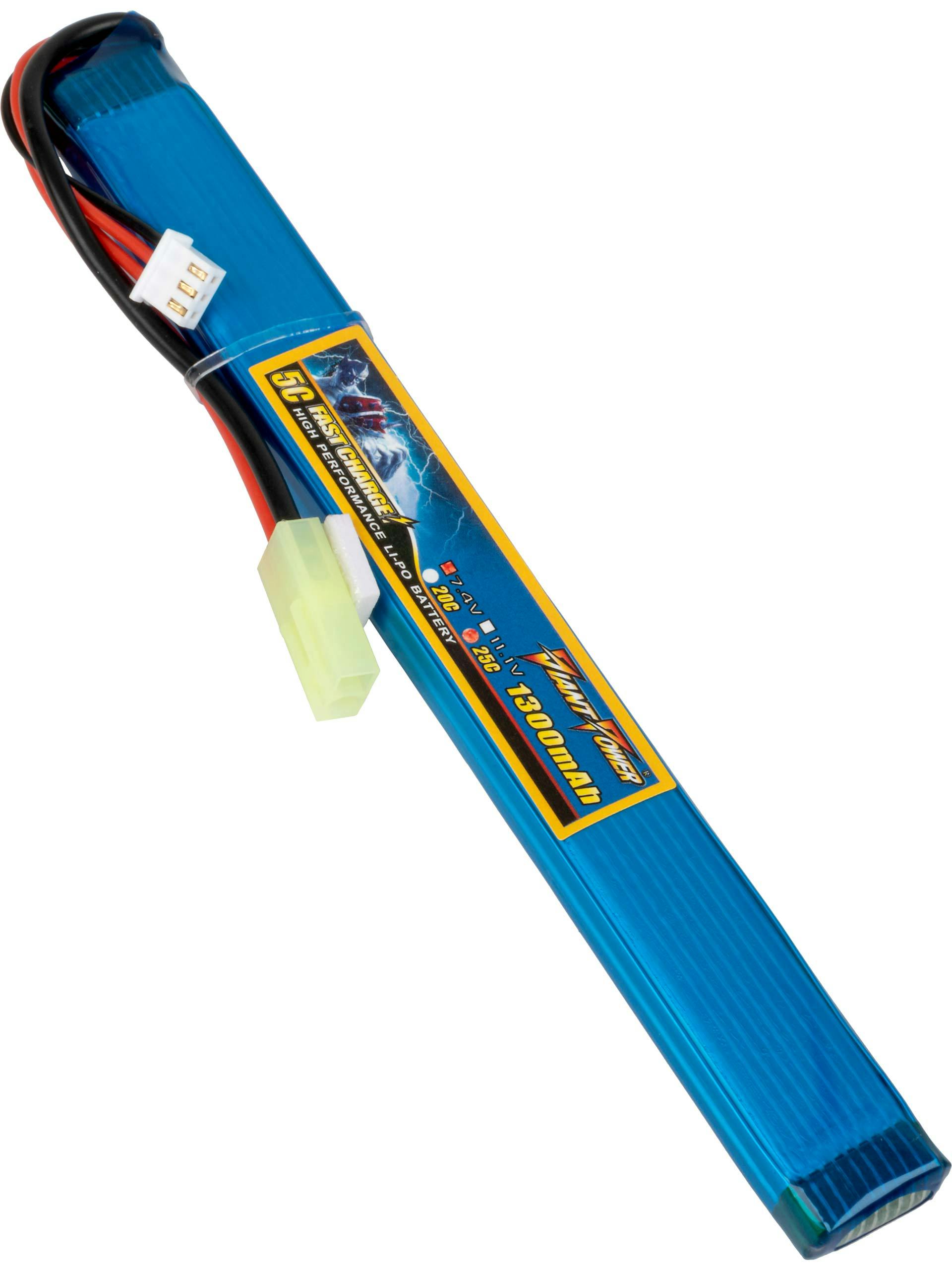 Giant Power 7.4v 1300mAh 25C LiPo Stick Battery (Mini Tamiya)