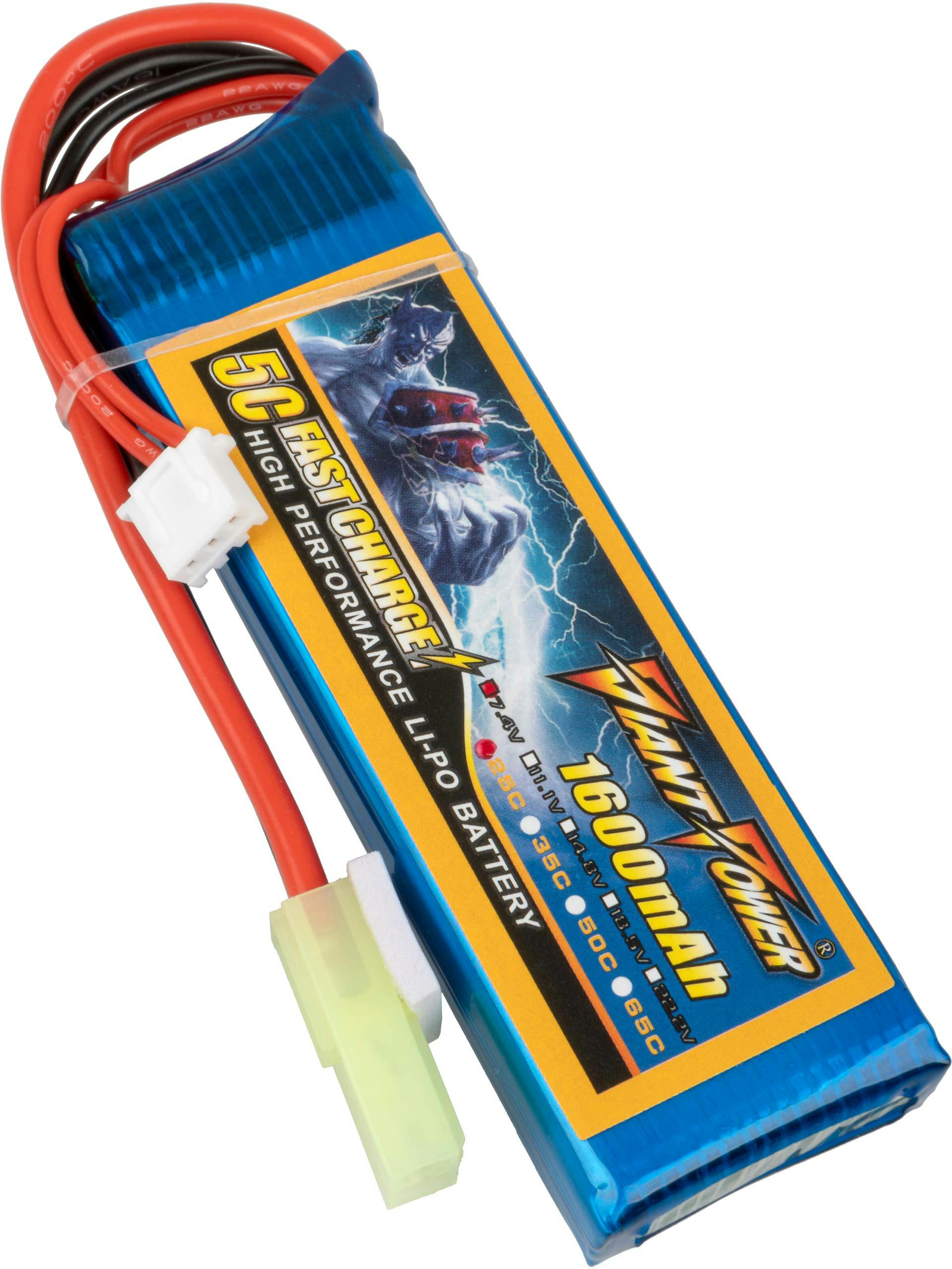 Giant Power 7.4v 1600mAh 25C LiPo Block Battery (Mini Tamiya)