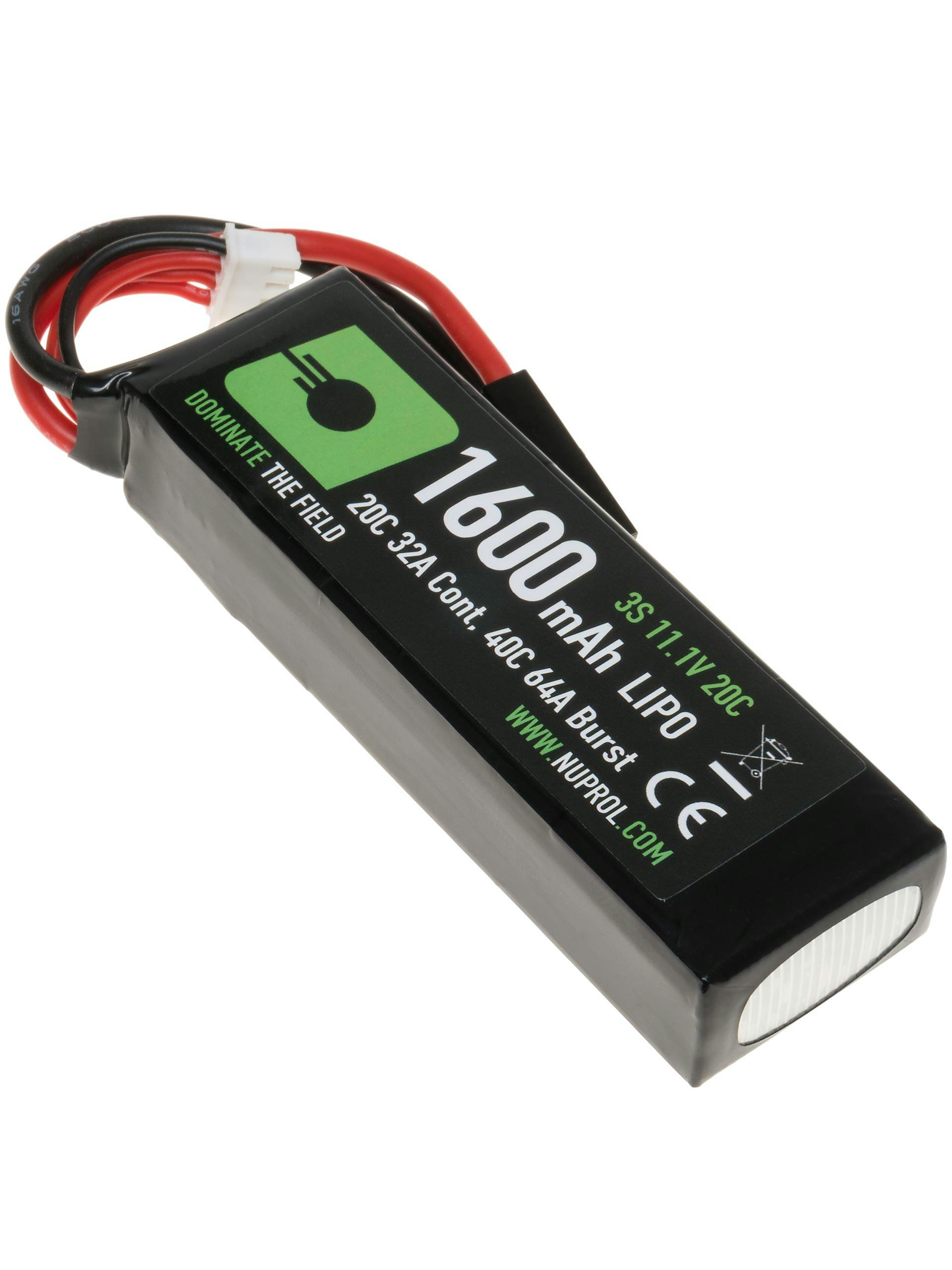 NUPROL 11.1v 1600mAh 20c Block LiPo Battery (Mini Tamiya)
