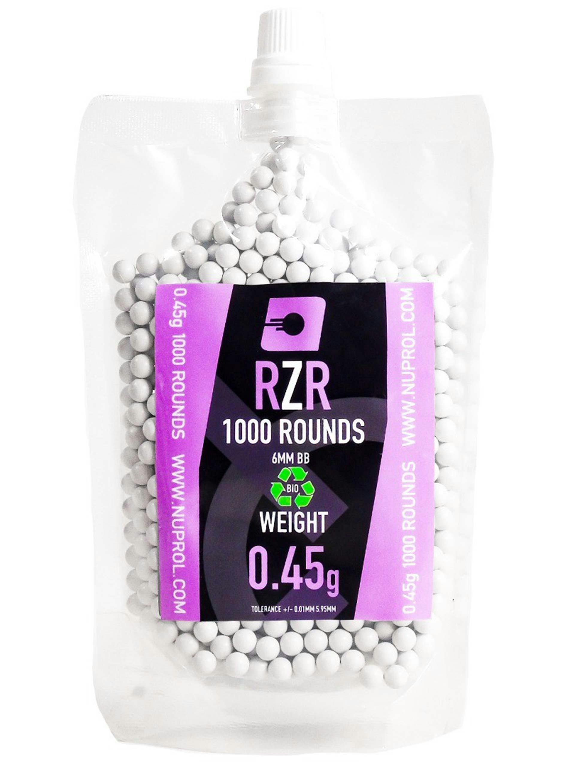 NUPROL 0.45g RZR Airsoft BIO BBs; 1000rnd