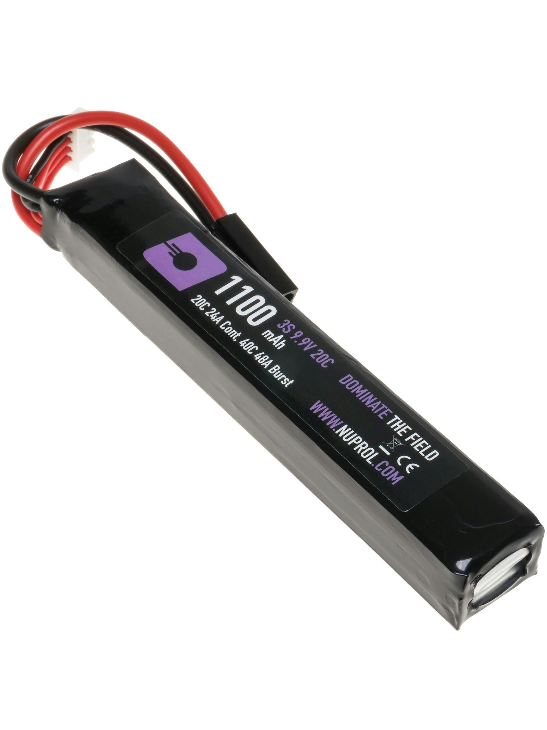 NUPROL 9.9v 1100mAh 20C LiFe Slim Stick Battery (Mini Tamiya)