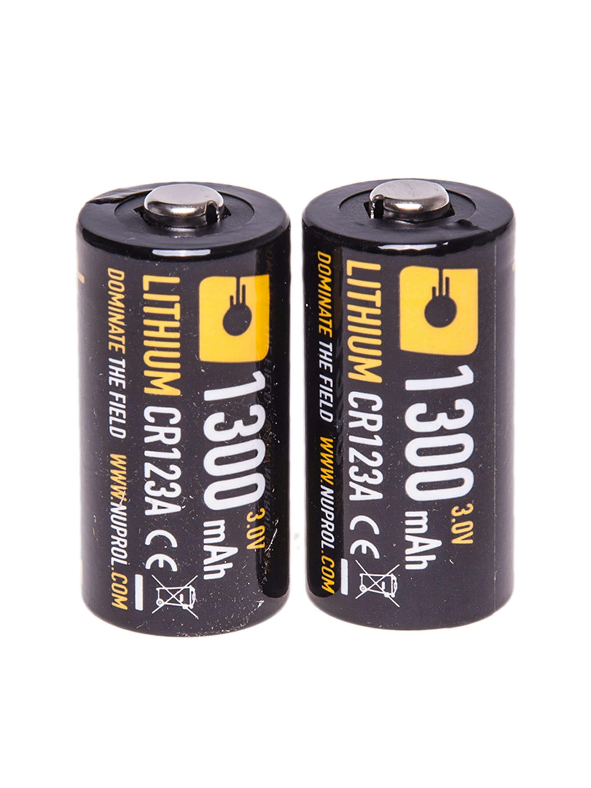 NUPROL CR123A 3V 1300mah Lithium Battery; 2 Pack
