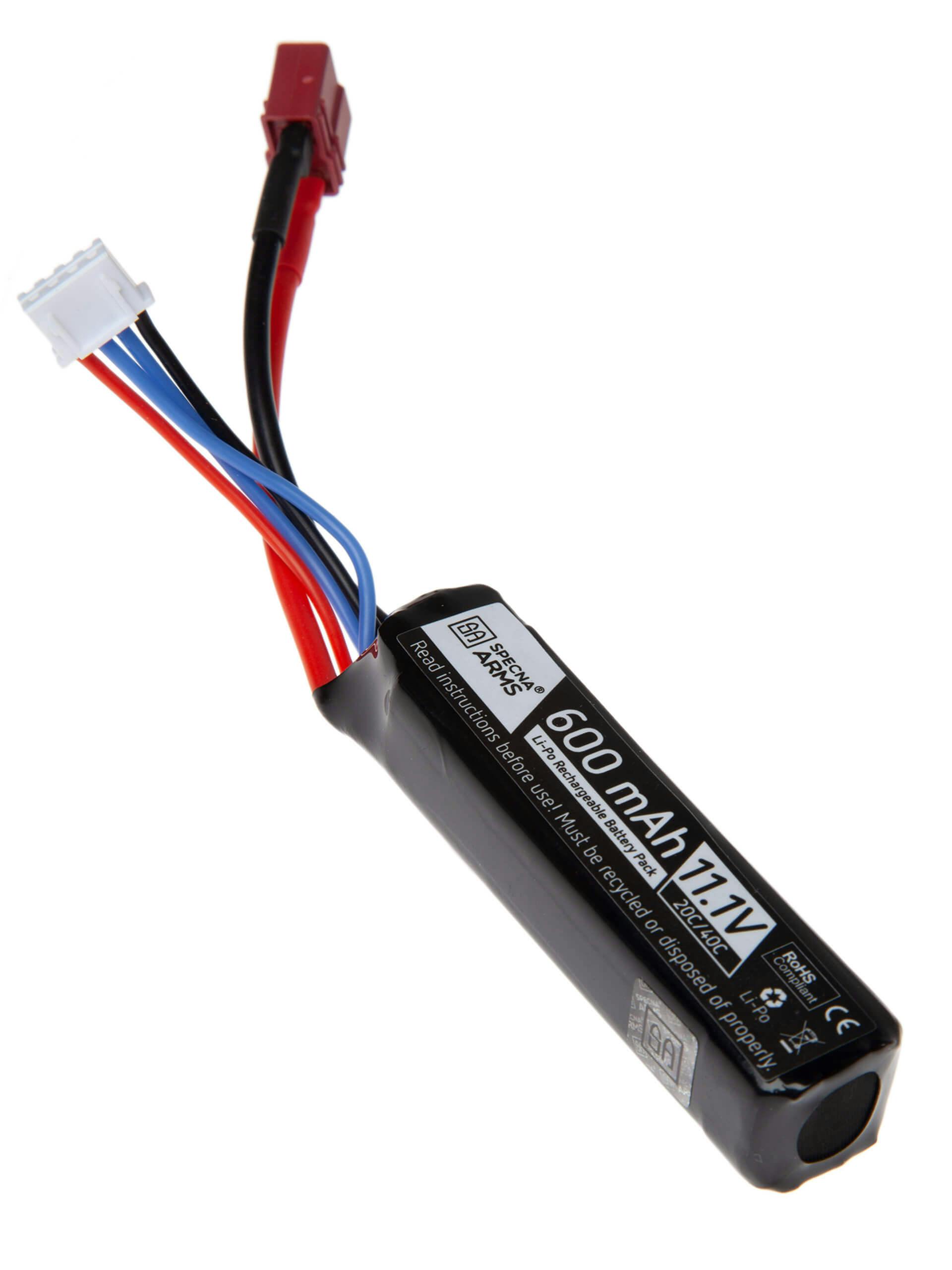 Specna Arms 11.1V 600mAh 20/40C Battery for PDW (Deans)