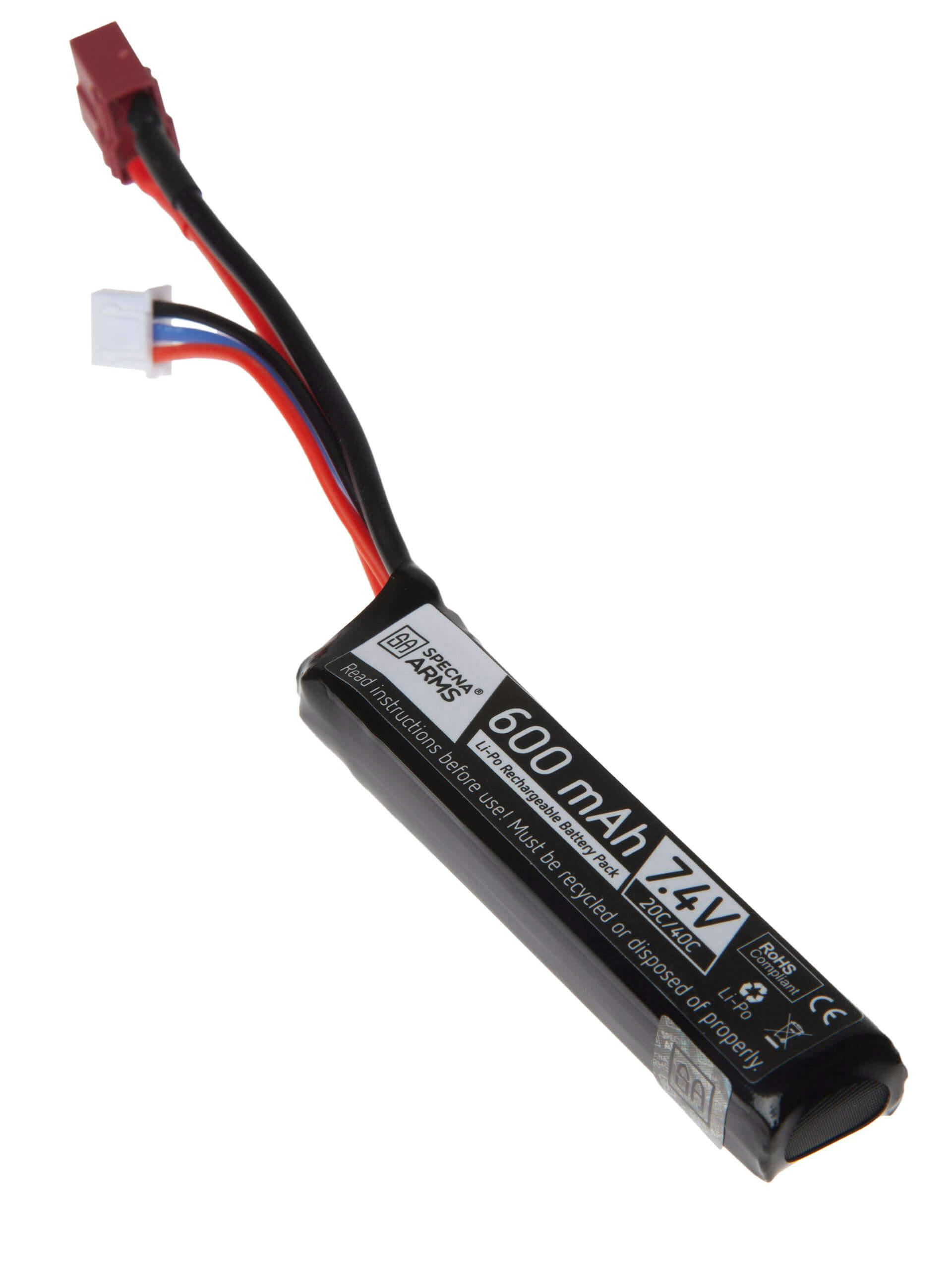 Specna Arms 7.4V 600mAh 20/40C Battery for PDW (Deans)