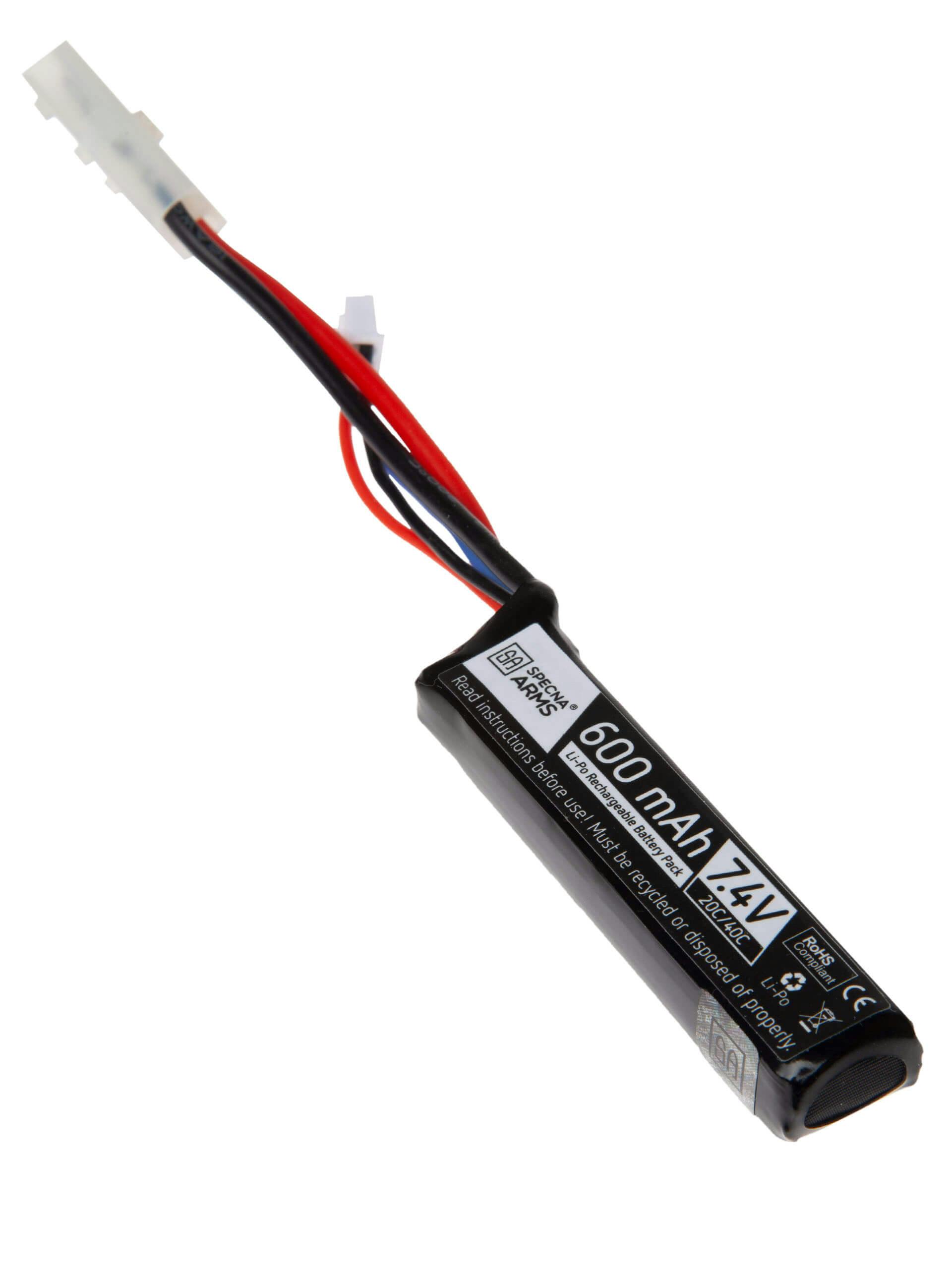 Specna Arms 7.4V 600mAh 20/40C Battery for PDW (Mini Tamiya)