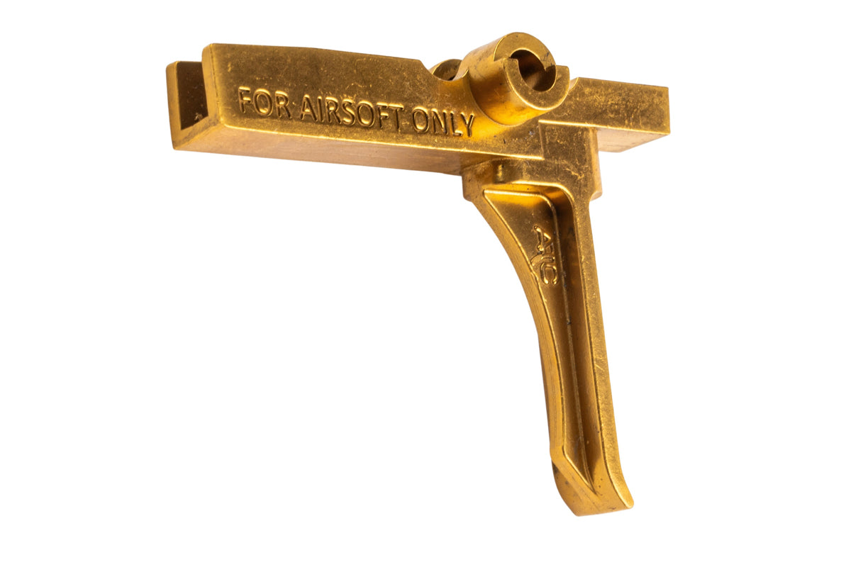 C&C Tac AT* Flat Style Trigger For VFC M4 GBB/ APFG MPX MCX GBB Airsoft (MIM Steel/ Gold)